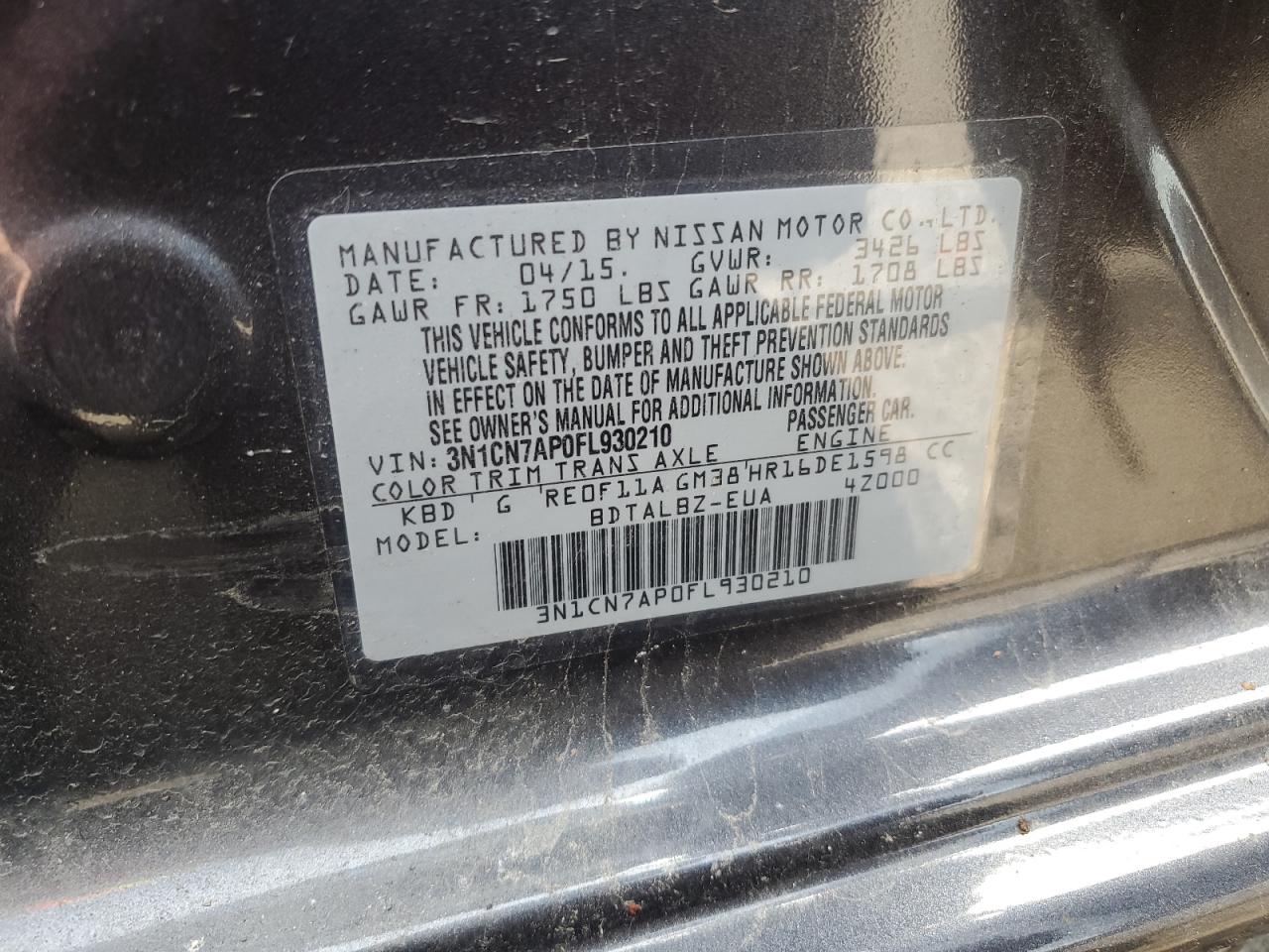 Nissan Versa S Image 10