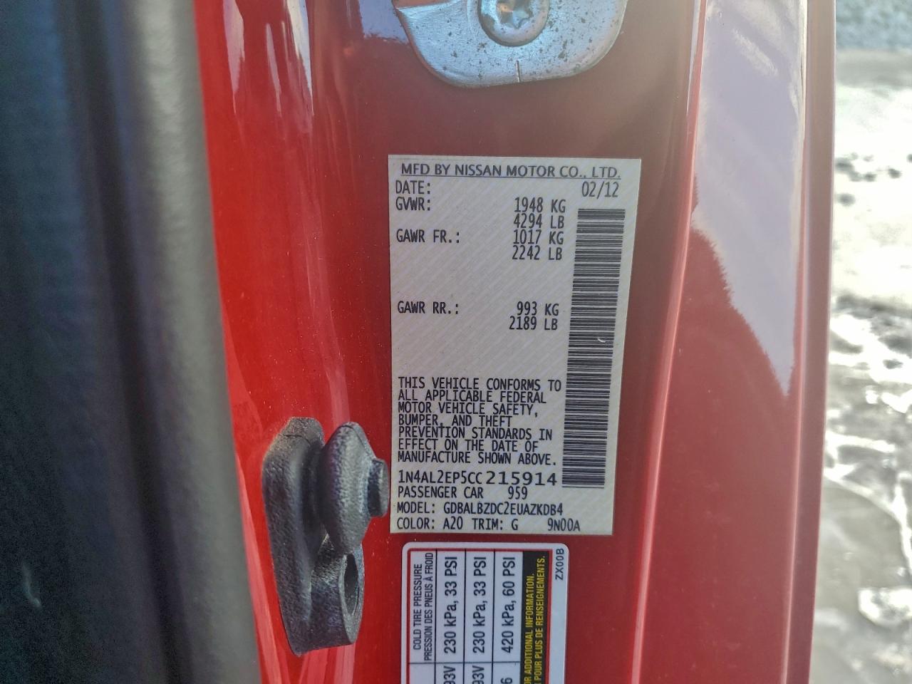 Nissan Altima S Image 9