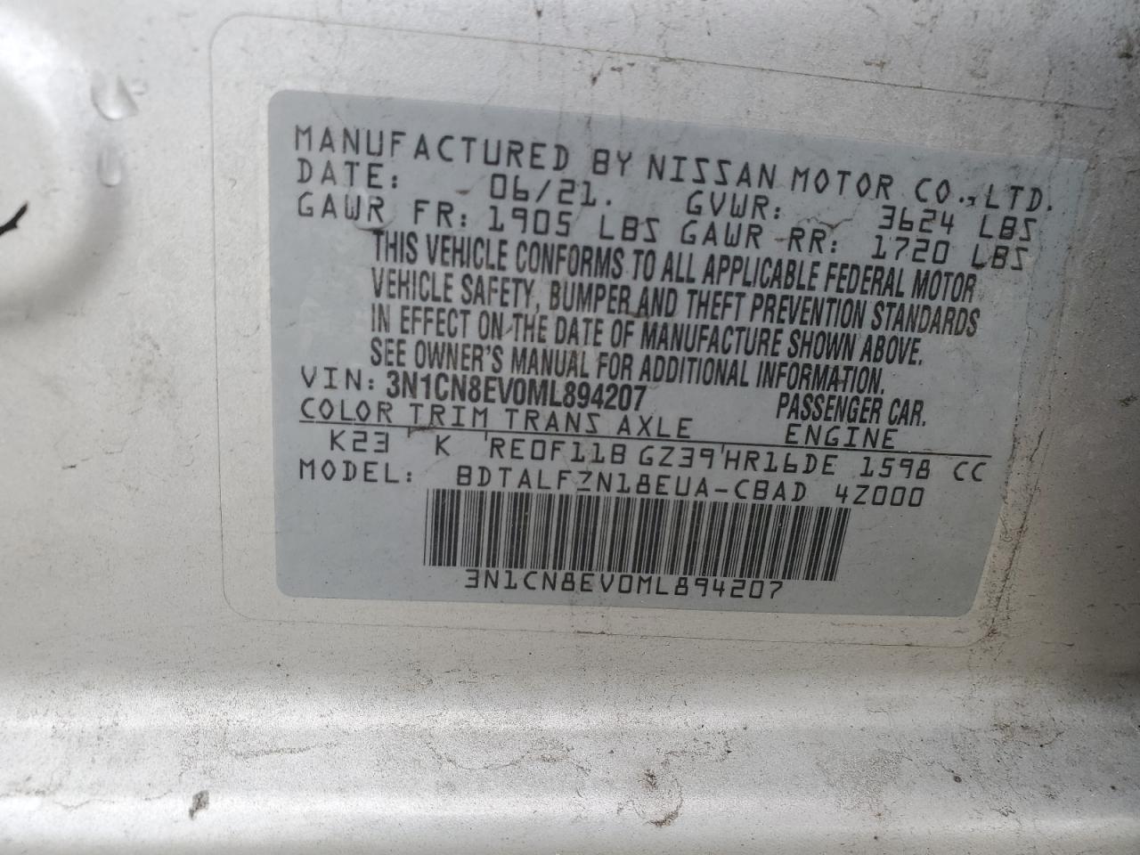 Nissan Versa Sv Image 8